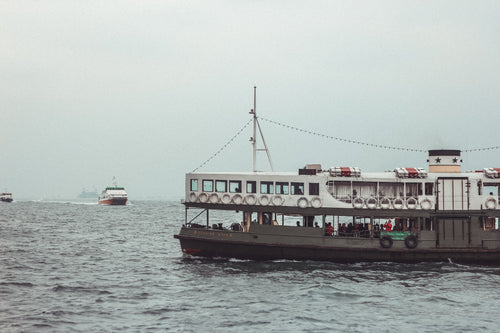 ferry on choppy water