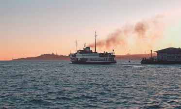 ferry sails at dawn