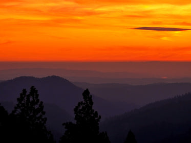 fiery mountain sunset