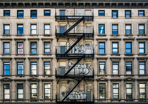 fire escape on old apartment