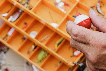 fishing tackle in hand