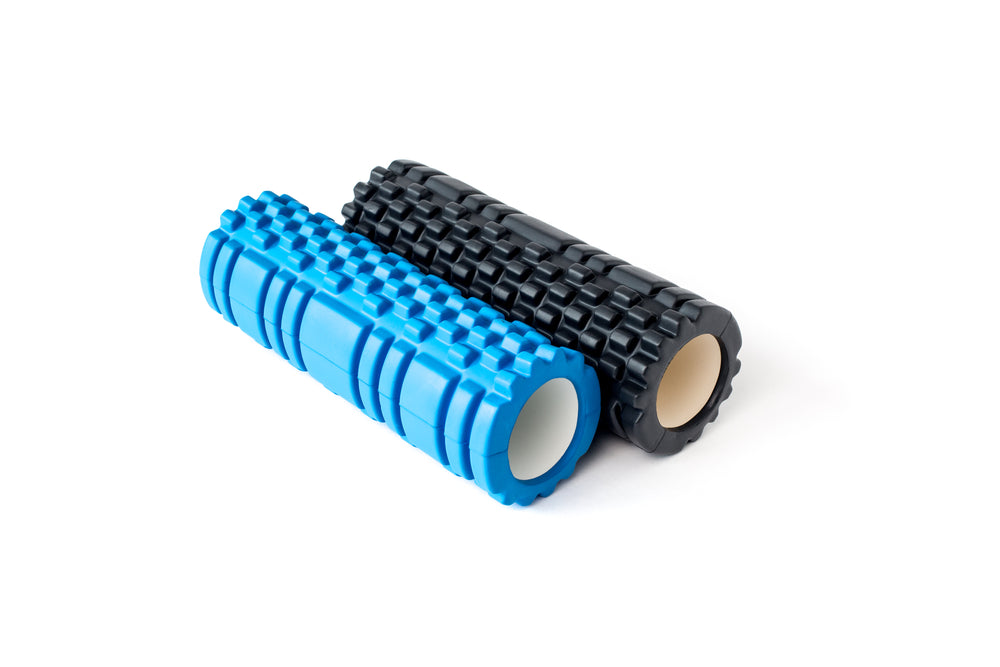 fitness product blue and black rollers