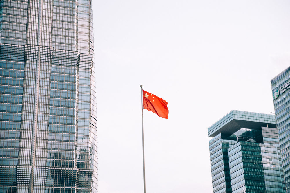 flag of china flying