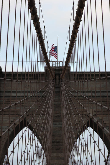 Free Stock Photo of Flag On Suspension Bridge — HD Images