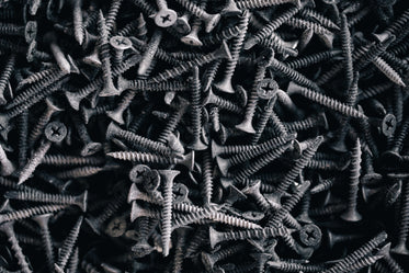 flat lay of black screws