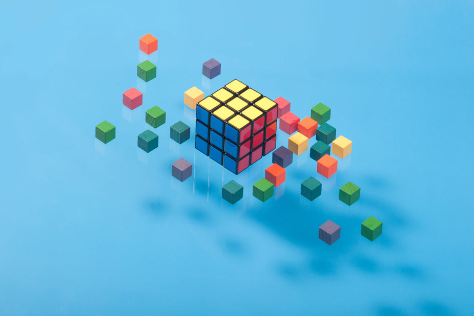Free Floating Cubes On Blue Image: Stunning Photography