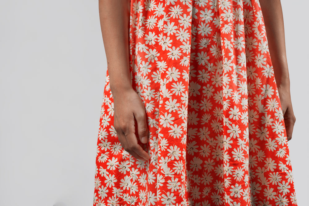 flower detail on cotton dress