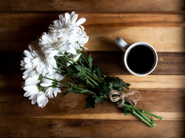 flowers and coffee
