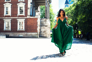 flowing summer green dress