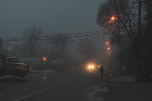 foggy city night