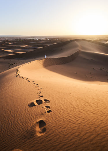 footsteps left in sand dunes