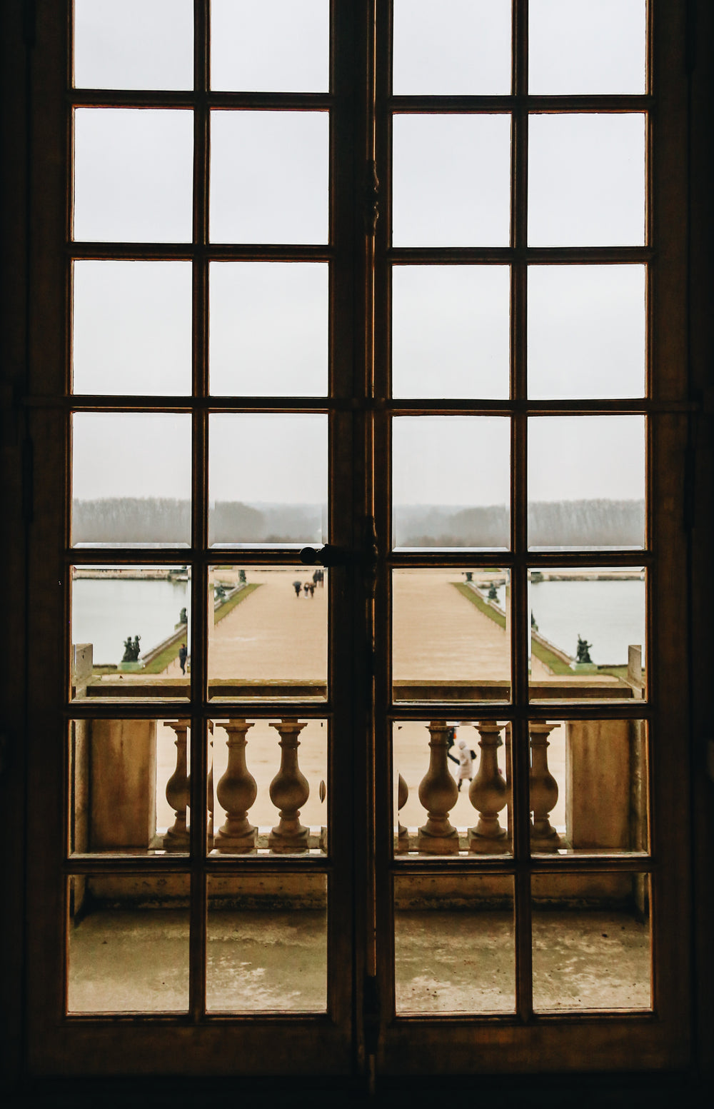 french doors to a courtyard