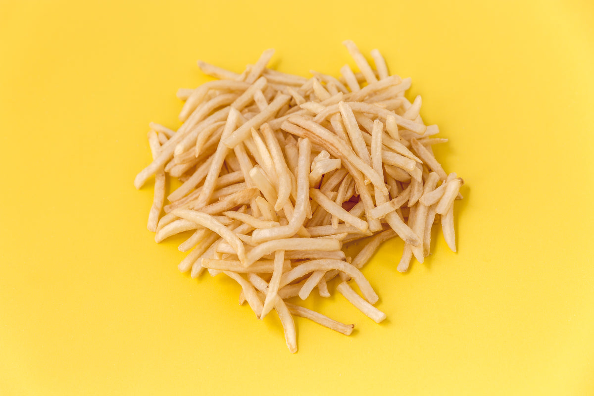 french fries on yellow