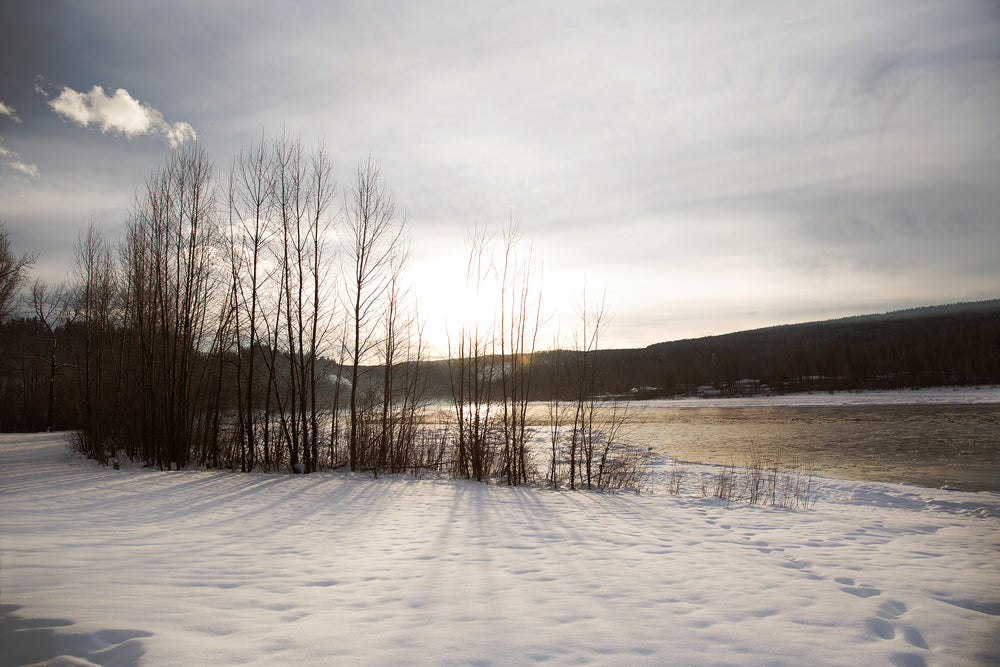 fresh snow and long shadows