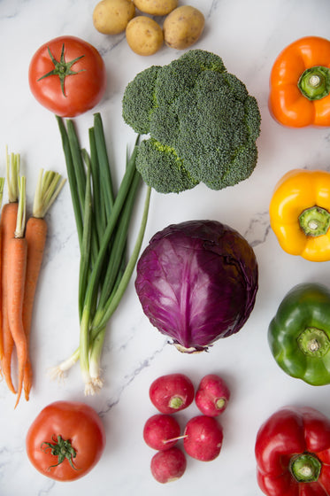 fresh veg flatlay