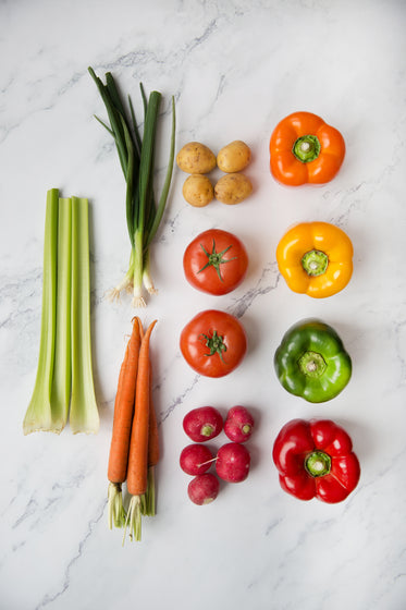 fresh vegetables flatlay