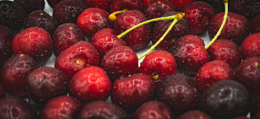 freshly washed cherries