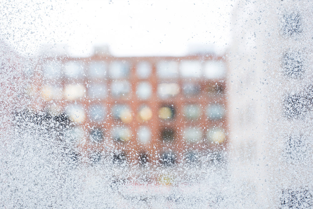 frosted winter window glass