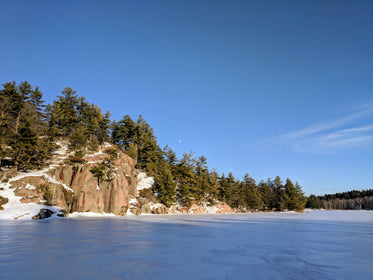 frozen winter cliffside shores