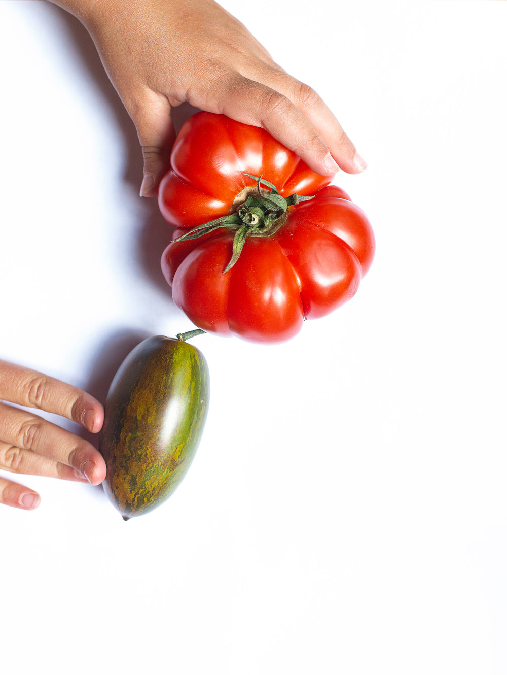 fruit and vegetable on white