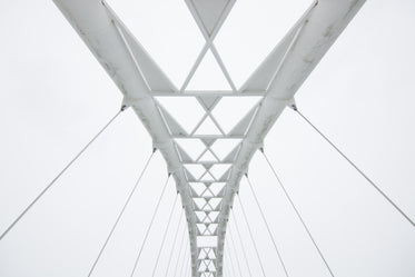 Free Stock Photo of Geometric Walking Bridge White Sky — HD Images