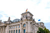 german flag on reichstag building
