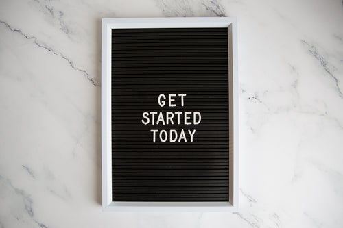 get started today on marble background