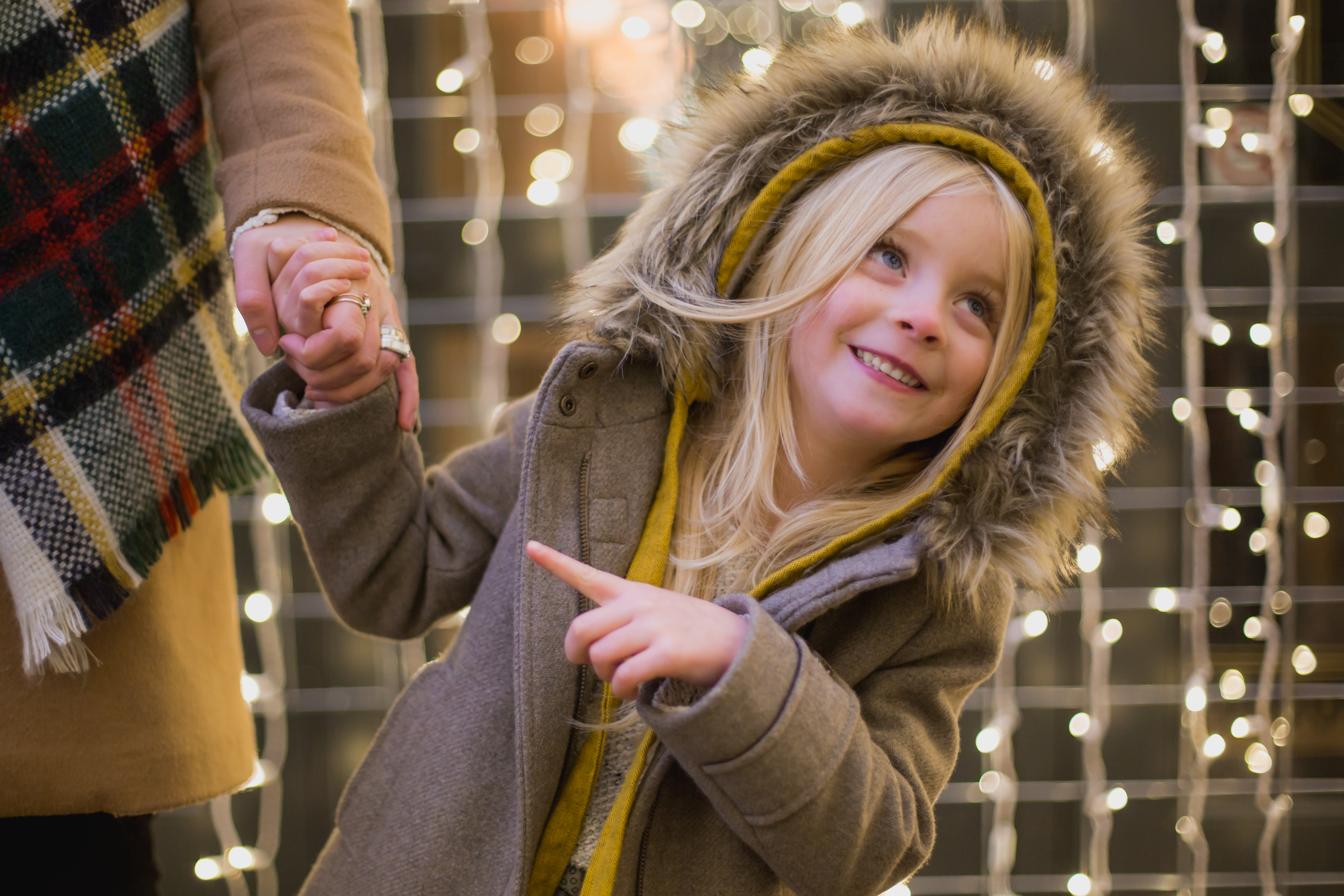 Girl Smiles In Winter Coat