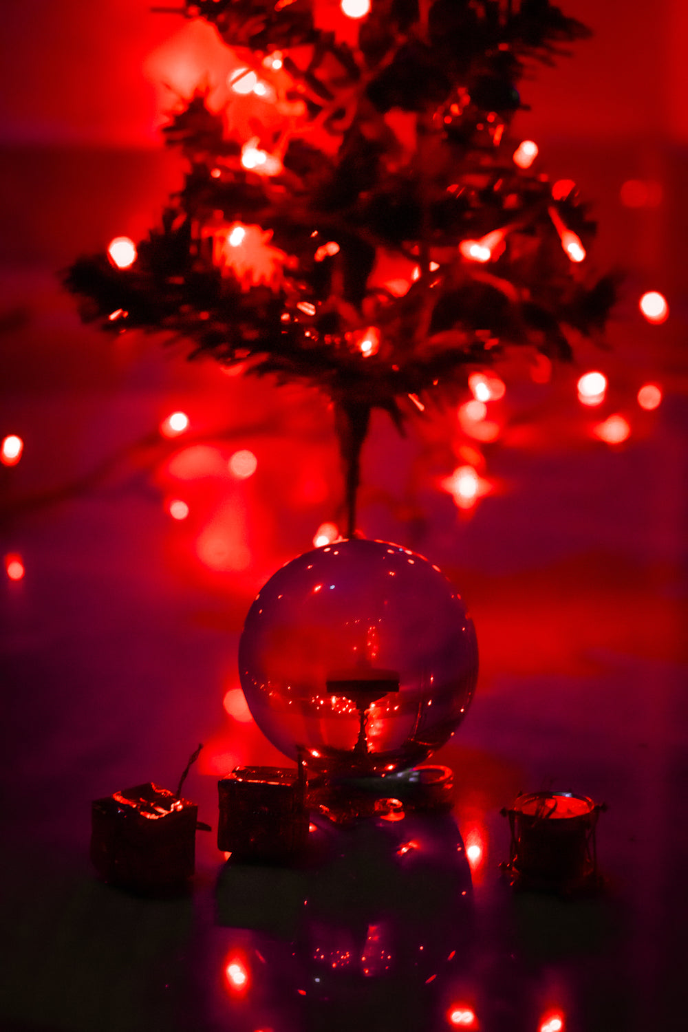 glass ball and tree