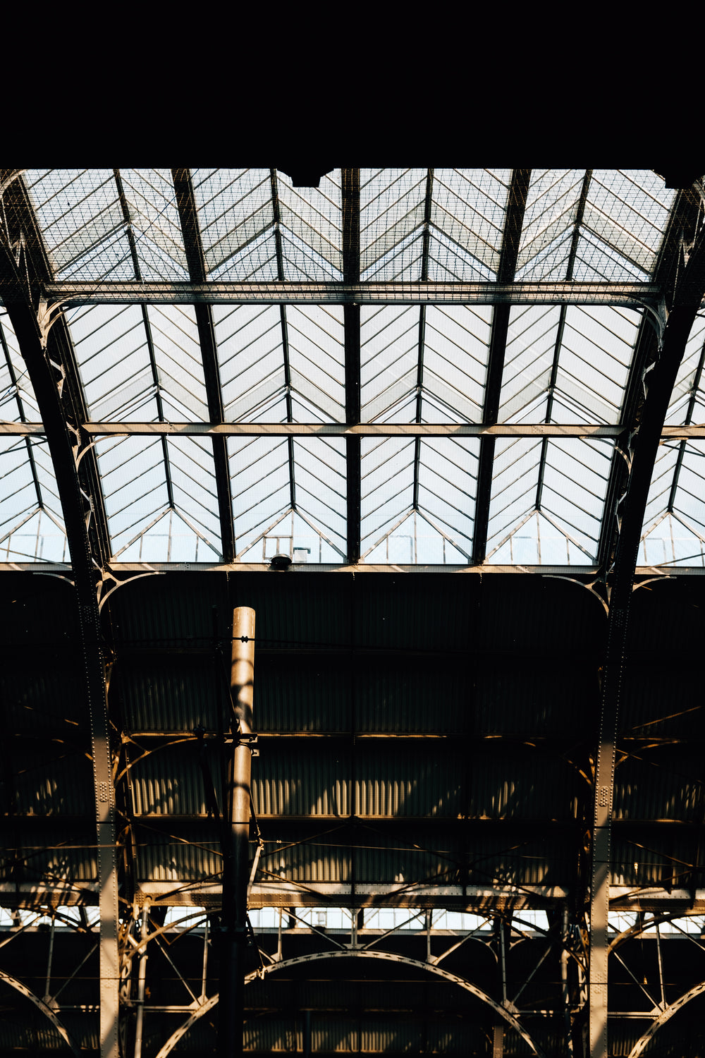 glass windows of a metal industrial building