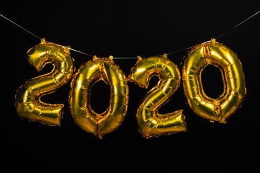 gold 2020 balloons