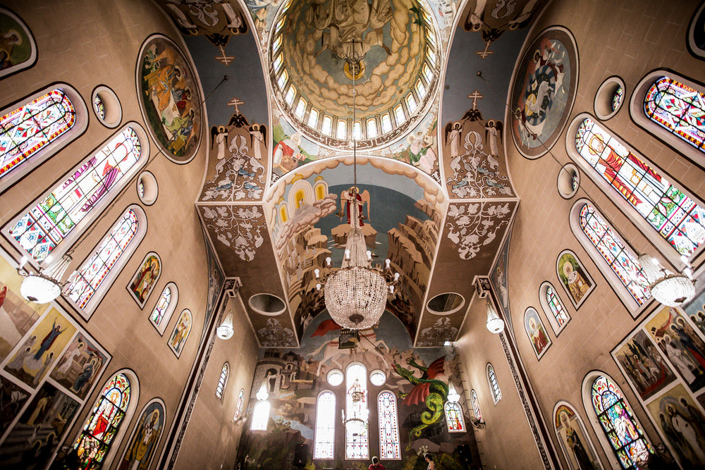 golden catholic church ceiling