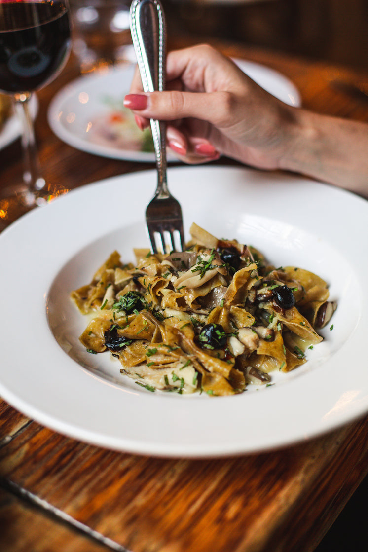 Gourmet Pasta In White Bowl