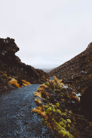 gravelly mountain road