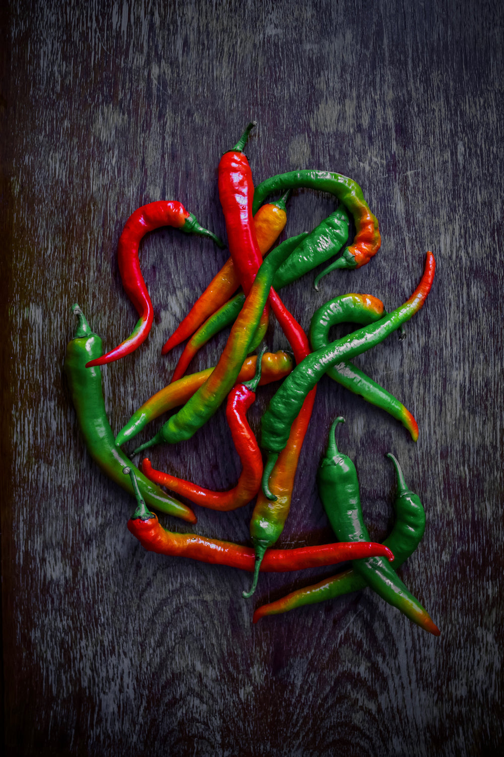 green and red chilies