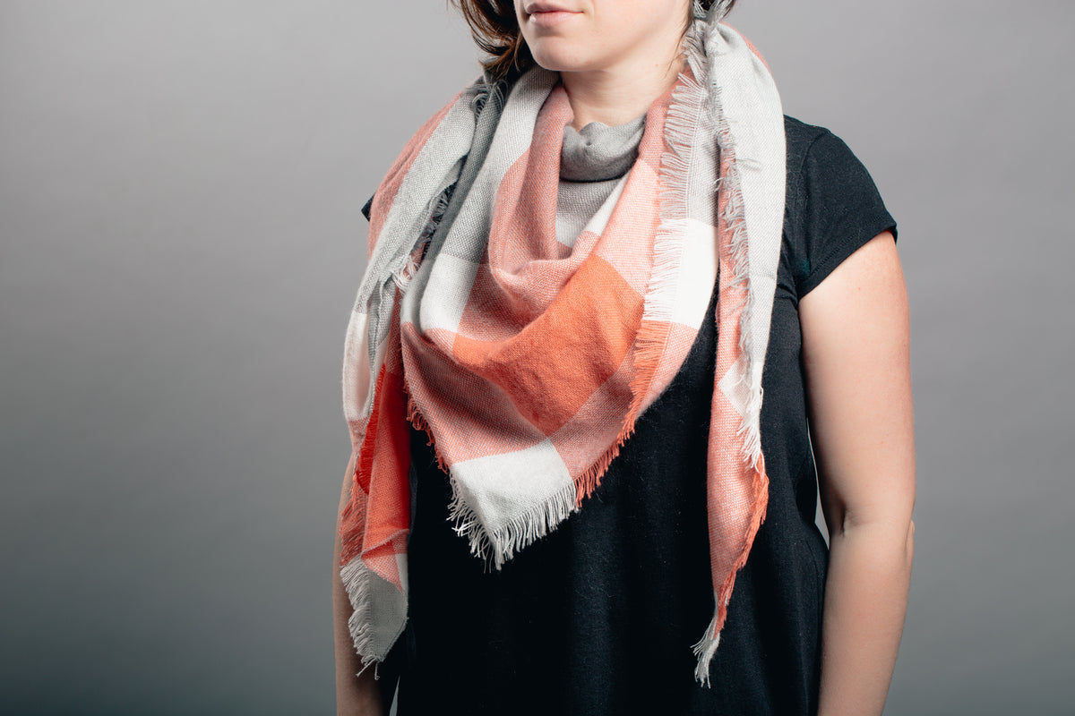 grey and peach scarf product