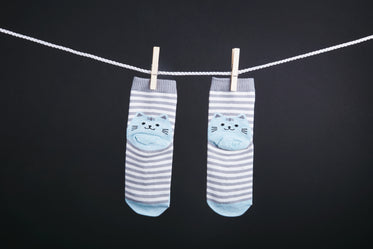 Picture of Grey And White Striped Socks — Free Stock Photo