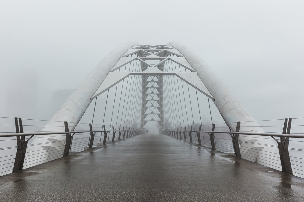 grey day walking bridge