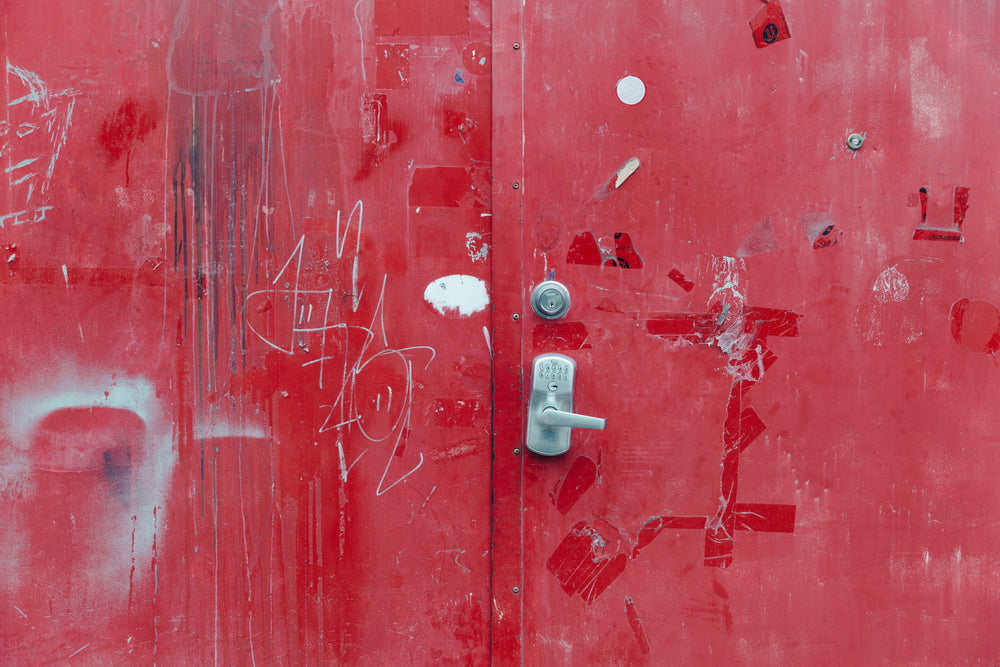 grimey red metal door texture