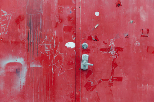 grimey red metal door texture