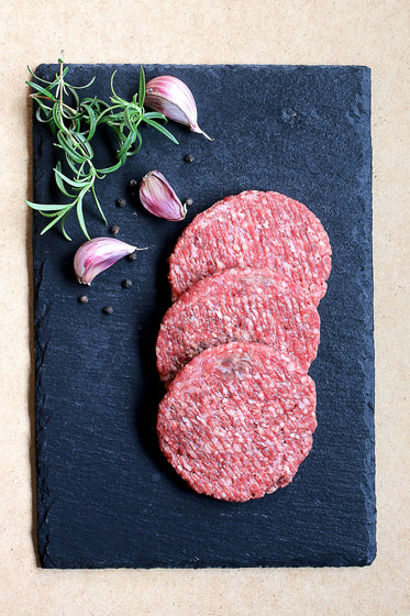 ground beef burger patties raw