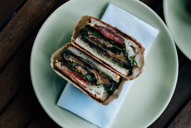 Half Sandwich In Brown Paper Freshly Sliced