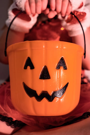 halloween treat pumpkin bucket