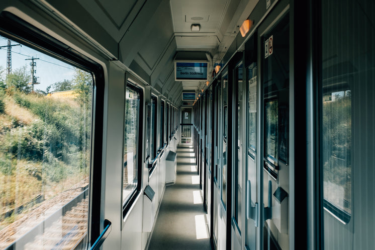 Hallway Of A Passenger Train In Motion