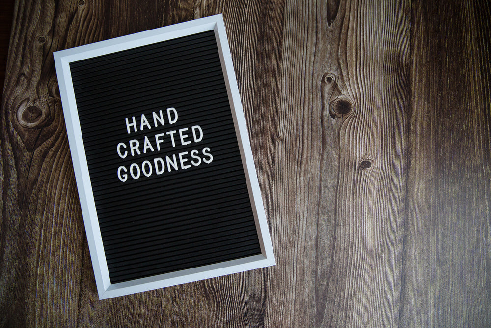 handcrafted goodness sign