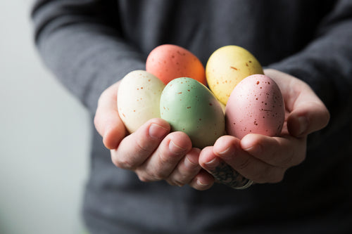 handful of colorful easter eggs