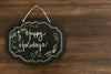 happy holidays chalkboard