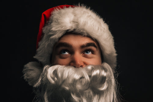 快乐的圣诞老人的眼睛