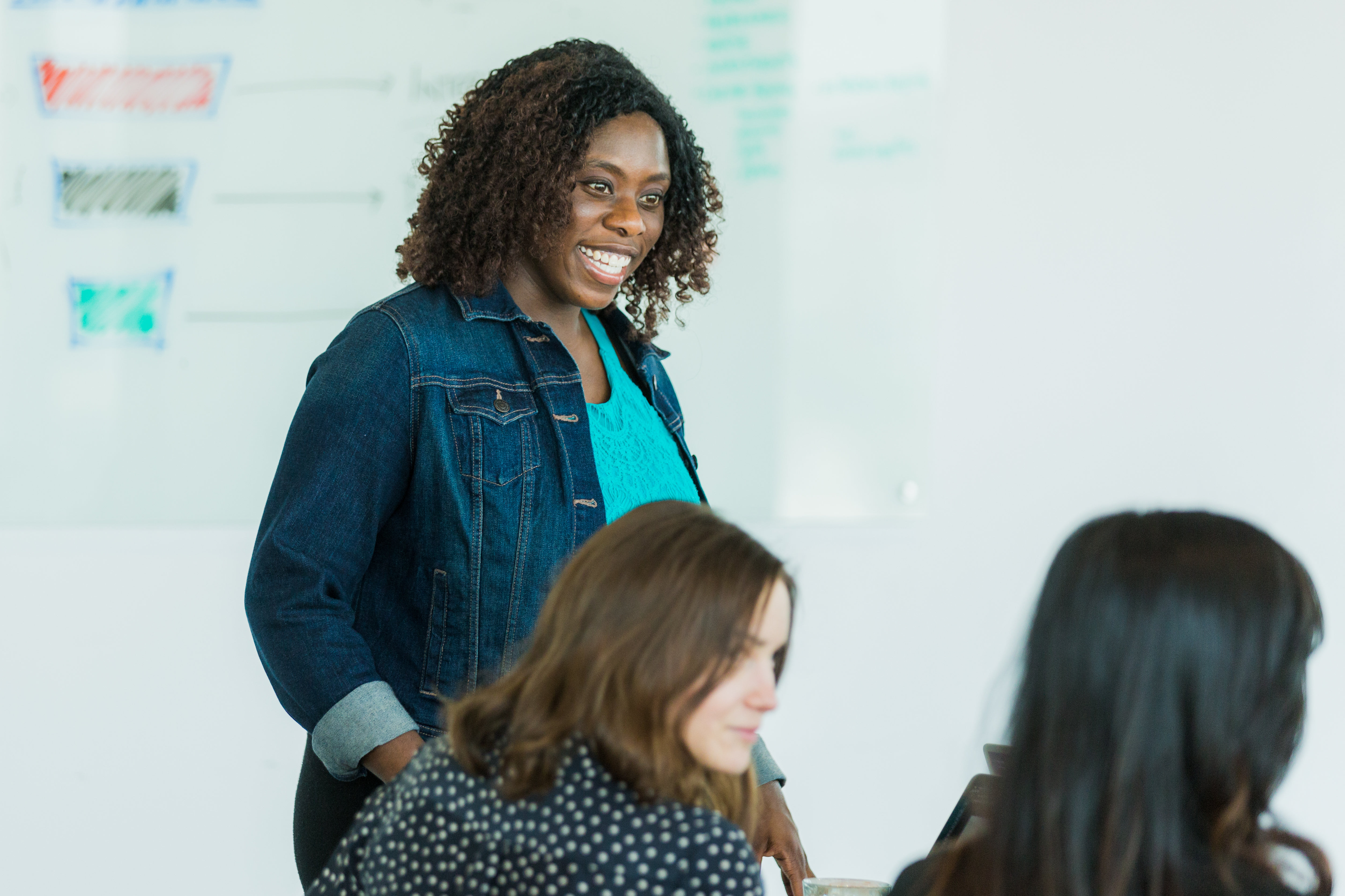 Happy Woman At Meeting