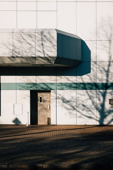 harsh shadows on contemporary building